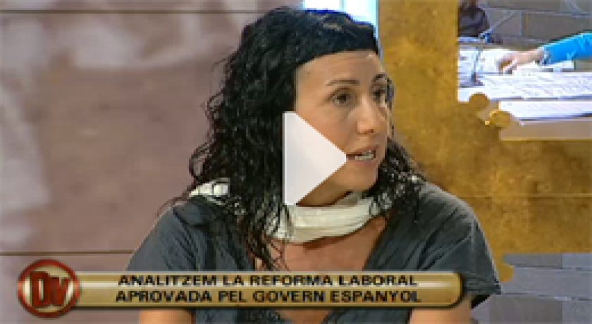 Anna Huertos, advocada del Col·lectiu Ronda a Mataró, entrevistada al programa ‘Divendres’ de TV3 per parlar sobre les mesures de reforma del mercat laboral impulsades pel govern central.
