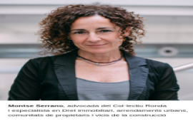 Montse Serrano, advocada deL Col·lectiu Ronda i especialista en Dret immobiliari, arrendaments urbans, comunitats de propietaris i vicis de la construcció